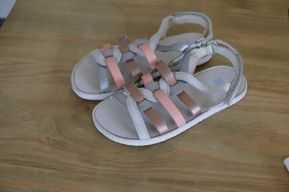 Camper Multicolor TWINS sandals Pink and White Strappy Leather, Girls Size 26 EU